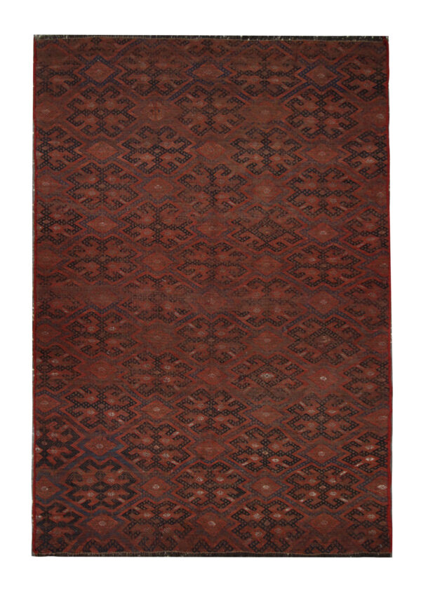 Vintage Persian Kilim Handmade Wool Red Rug