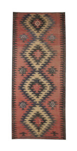 Vintage Wool Kilim Rug, Handmade Persian Rug, Vintage Rug For Sale UK